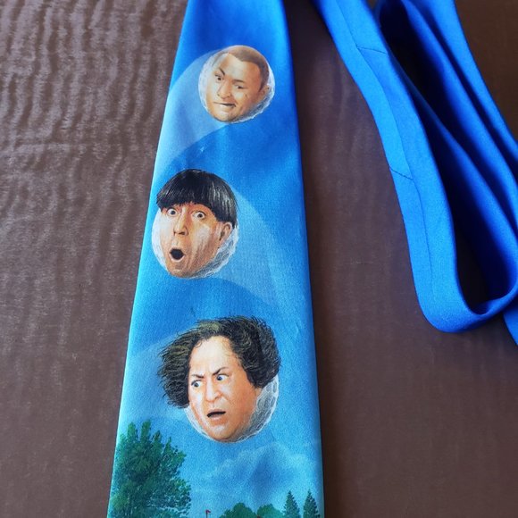 Three Stooges Golf Color Polyester Necktie - Picture 3 of 6